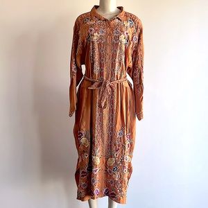 239. Johnny Was Fairlie Dress Adobe Brown Small
